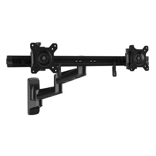 StarTech.com ARMDUALWALL Wall Mount Dual Monitor Arm Articulating Ergonomic VESA Wall Mount for 2x 24" Displays Synchronized Adjustable Crossbar Tilt/Swivel/Rotate- Double Screen Mount Bracket