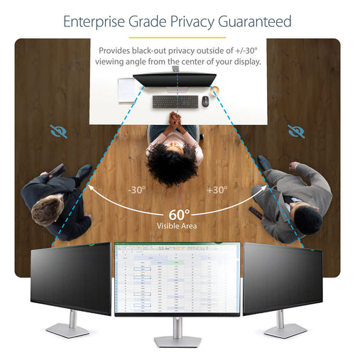 StarTech.com PRIVSCNMON27 Monitor-Blickschutzfilter für 27-Zoll-PC-Display – Computerbildschirm-Sicherheitsfilter – Blaulichtreduzierende Bildschirmschutzfolie – 16:9 Breitbild – Matt/Glänzend – +/-30 Grad