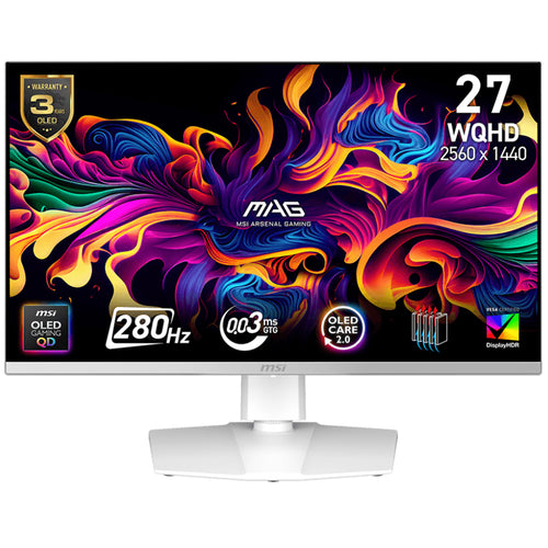 MSI MAG 272QPW QD-OLED X28 27" QHD 280Hz OLED Gaming Monitor - White