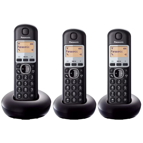 Panasonic KX-TGB213NZB Cordless Landline Telephone Triple Pack - Black