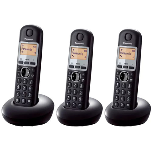 Panasonic KX-TGB213NZB Cordless Landline Telephone Triple Pack - Black