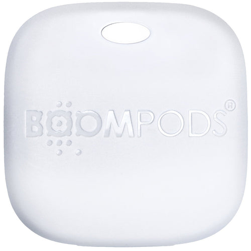 Boompods TARWHT Boomtag wiederaufladbar – weißer Tracker, verlorene Gegenstände mit der Apple Find My App finden, IPX7, vollständig wasserdicht