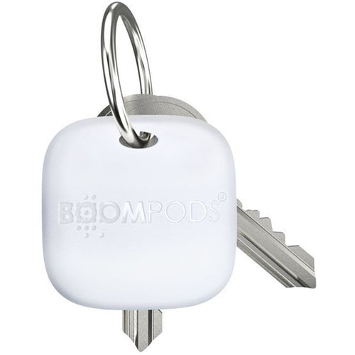 Boompods TARWHT Boomtag wiederaufladbar – weißer Tracker, verlorene Gegenstände mit der Apple Find My App finden, IPX7, vollständig wasserdicht