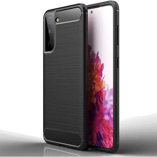 Galaxy S21 Carbon Fibre Rugged Case - Black