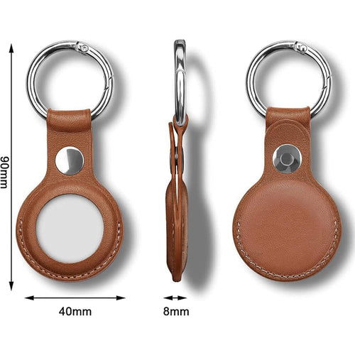 Leather Key Ring for Airtag (2nd Gen/1 Gen) - Brown