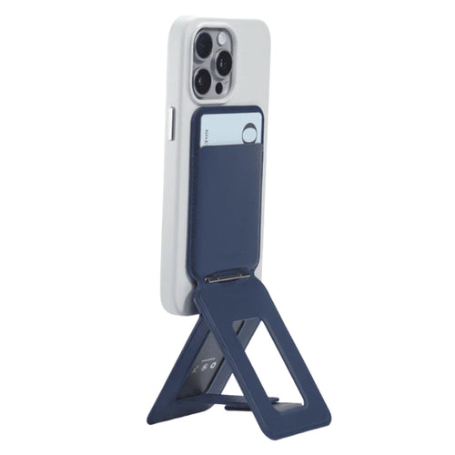 MOFT Snap iPhone Tripod Stand & Wallet - Navy Blue - MagSafe Compatible - 3-in-1 Slim Magnetic Wallet with Foldable Phone Tripod Stand, MOVAS Vegan Leather, Hands-Free Shooting & Viewing