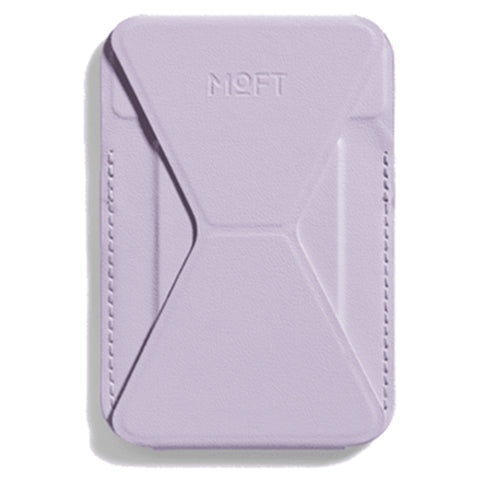 MOFT Snap-On iPhone Stand & Wallet - Peony - Slim Magnetic / MagSafe Compatible Card Holder with Adjustable Multi-Angle Phone Stand, MOVAS Vegan Leather, Foldable Design