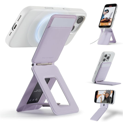 MOFT Snap iPhone Tripod Stand & Wallet - Peony - MagSafe Compatible - 3-in-1 Slim Magnetic Wallet with Foldable Phone Tripod Stand, MOVAS Vegan Leather, Hands-Free Shooting & Viewing
