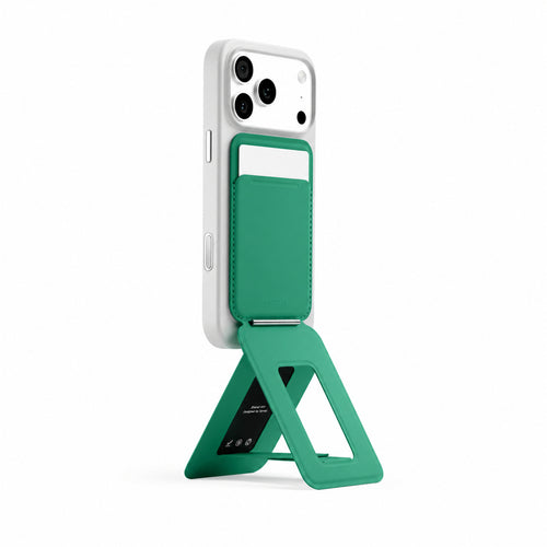 MOFT Snap iPhone Tripod Stand & Wallet - Oz Green - MagSafe Compatible - 3-in-1 Slim Magnetic Wallet with Foldable Phone Tripod Stand, MOVAS Vegan Leather, Hands-Free Shooting & Viewing
