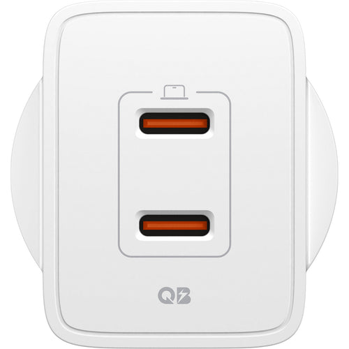 Spigen Essential 47W USB-C PD GaN Fast Charging Wall Charger - White - Max 47W output - Dual USB-C Ports - Support Apple 40W Fast Charging, Samsung 45W & Google Pixel Charging - PD Fast charging smartphones & tablets