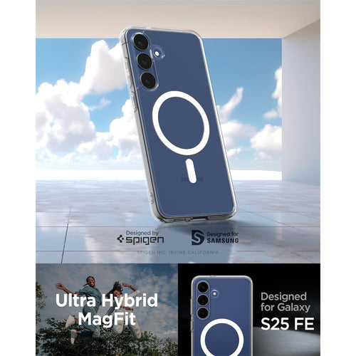 Spigen Galaxy S25 FE 5G Ultra Hybrid MagFit Magnetic Case - Clear White