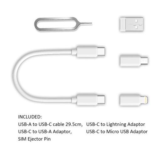Sansai IPH-C544 USB Charging Adaptor Kit USB-C to Lightning, USB-C to Micro USB A, USB-C to USB-A Adaptor