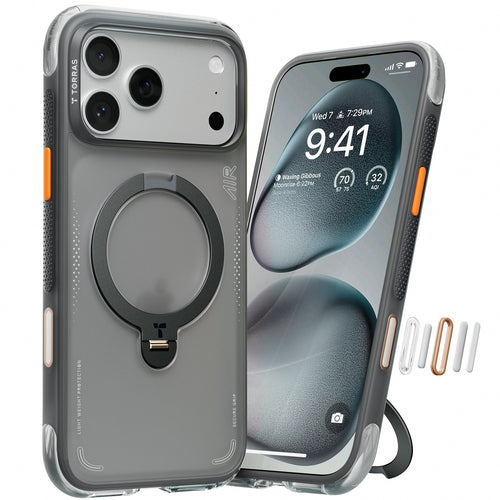 Torras iPhone 17 Pro Max (6.9") 2025 Ostand Spin Air Case - Black