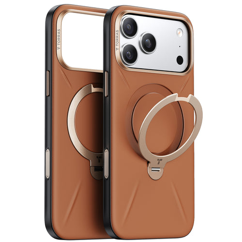 Torras iPhone 17 Pro (6.3") 2025 Ostand Spin VegSkin Case - Brown