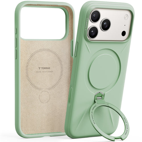 Torras iPhone 17 Pro (6.3") 2025 Ostand Spin Softune Case - Green