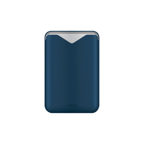 Uniq Lyden Evo Magnetic Stand Card Holder/Wallet - Steel Blue - Strong Magnetic Snap - Holds Up to 3 Cards Storage - Built-in Kickstand Supports Both Portrait and Landscape Modes