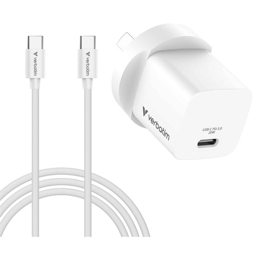 Verbatim 32397 Bundle Mini GaN Charger 20W W/C USB-C Cable AUS