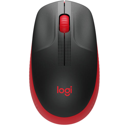 Logitech M190 Kabellose Maus in voller Größe – Rot