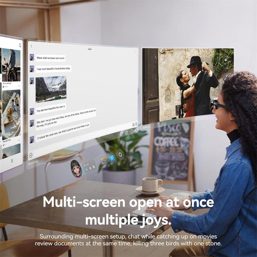 Rokid AR Spatial Max 2 + Station 2 Black Glass Spatial Multi-Screen = 300-inch FHD Giant Screen