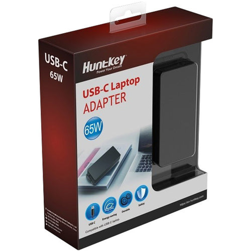 Huntkey P11-06520CA01R Universal 65W type-C Adapter Laptop AC POWER Adaptor 100- 240 Vac, 1.6A, 50/60Hz