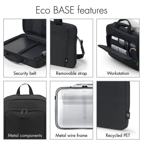 Dicota Eco Multi BASE Clamshell Carry Bag for 15.6" Laptops - Black