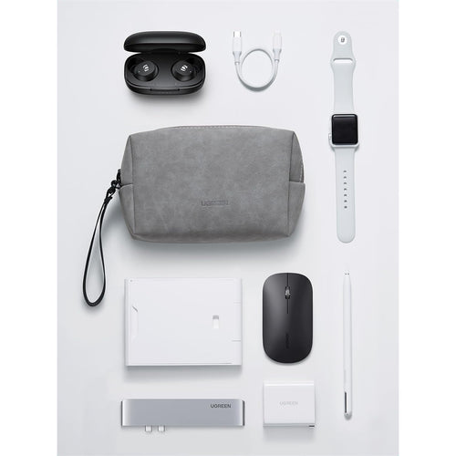 UGREEN Travel Gadget Storage Bag with Grid Lanyard - Grey