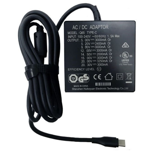 KFD 65W USB-C Laptop Power Adapter/PD Charger - Travel Pack Included US/EU/AU/UK Plug - Compatible with Asus, Acer, Lenovo, HP, Dell, Toshiba