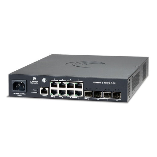 Cambium Networks TX1012-P-AC - Cambium cnMatrix TX1012-P-AC 12-Port Gigabit AC Powered PoE WISP Tower Switch