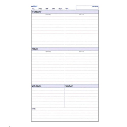 Debden Personal Dayplanner Refill Undated Week to View