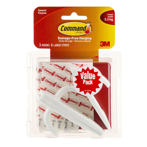 3M Command Hook 17003-3 - Large - White