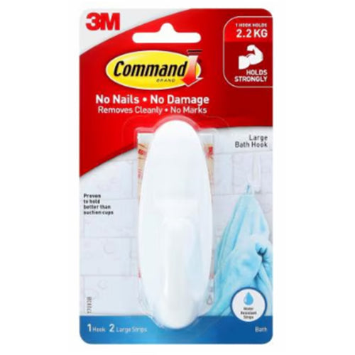 Command Bathroom Hook 17083B Large White