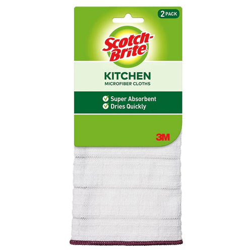 7100195460 - Scotch-Brite Kitchen Microfibre Cloths, Pack of 2