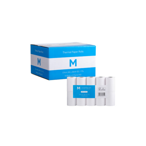 Matthews MPH22160 Thermal Paper Roll - White, 57x38mm 1Ply,FSCMix(50)10Rolls/Pack50Rolls/Box priced for Per Roll