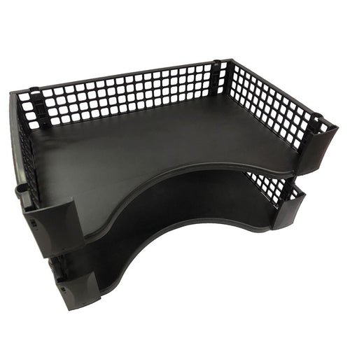 Okin DTSH03719 - OSC Document Tray Stackable Black, Pack of 2