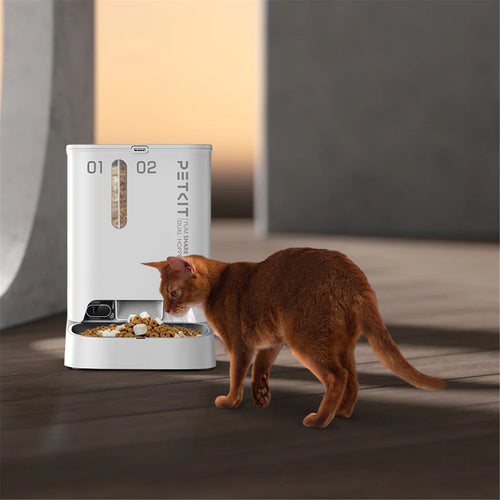 Petkit Yumshare Dual Hopper Automatic Cat Feeder with Camera, 1080P HD Video with Night Vision with 2-Way Audio, Smart App Control Cat Food Dispenser, 2.4G WiFi/Anti-Stick Bowl