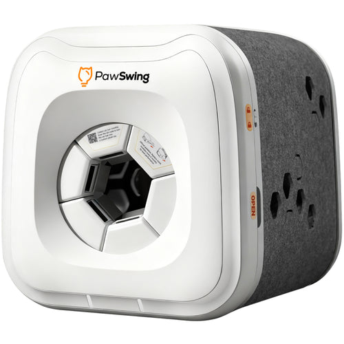 PawSwing Neo Self-Grooming Cat House Smart Size Adaptation - One Machine for All Cats, Hands-Free Grooming No Electricity Needed