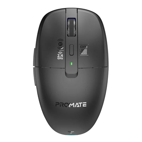 FLIXI-BLK - PROMATE Dual-Mode Wireless Mouse with Rechargeable Battery. 2.4G & BT Connect