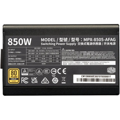 Cooler Master Elite Gold 850W - Black Power Supply