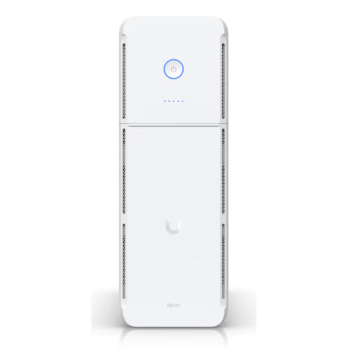 Ubiquiti UniFi UPS Tower, UniFi managed 1kVA uninterruptible power supply with 5 backup outlets 5 surge outlets and hot swappable battery, 108Wh, half load (300W) runtime of 7 minutes