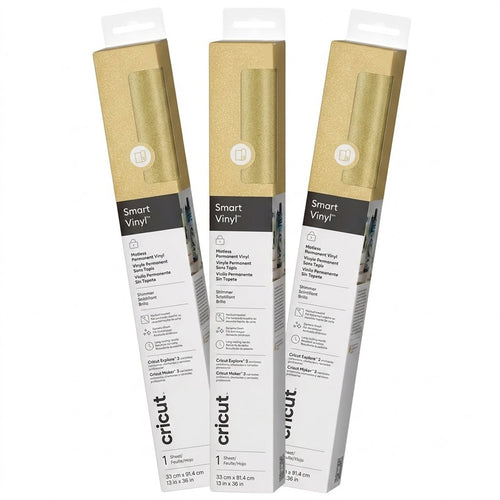 Cricut Everyday Smart Vinyl Permanent 13"X36" / Shimmer Gold (3pcs Value Pack)