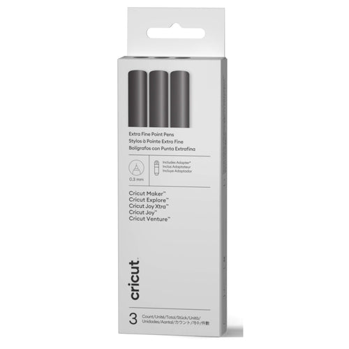 Cricut Extra Fine Point Pen Set, 0.3mm (3 pcs) + Adapter