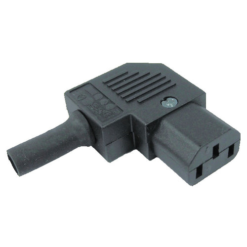 KNCS19-03 - 10A C13 IEC Winkelstecker links schwarz Bulgin
