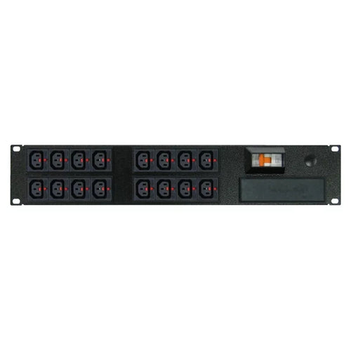 RackPower PK161-B2C30 - Power Strip: 16 x 10A C13 IEC Lock outlets, 19" 2U, 16A 6kA C curve CB, 3m 1.5mm2 front entry lead, bare end