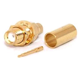 C-SMA2-195 - RP-SMA Buchse Schottwand CRIMP-Stecker für LMR195/RG58