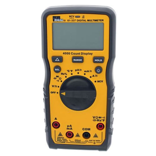 IDEAL INDUSTRIES IDL61-337 - 600V Auto Range Multimeter 600V AC/DC CAT III Rating