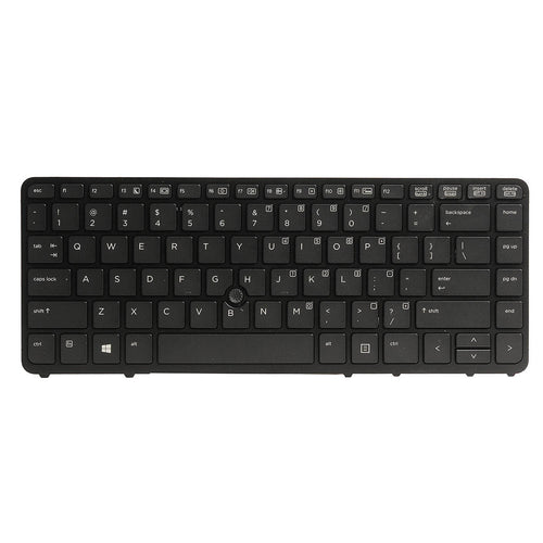 US Backlit Keyboard with Pointer (with Black Frame) for HP EliteBook 840 G1 840 G2 850 G1 - PN: 736654-001 731179-001 NSK-CP2BV 9Z.N9JBV.201 6037B0085601