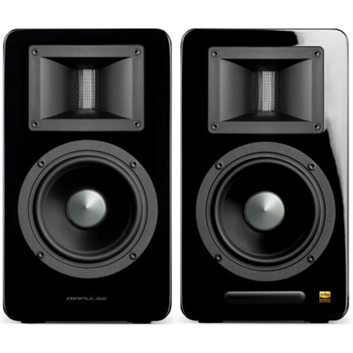 Airpulse by Edifier A100 Premium HiFi 100W Active Powered Bookshelf Speaker System - Gloss Black