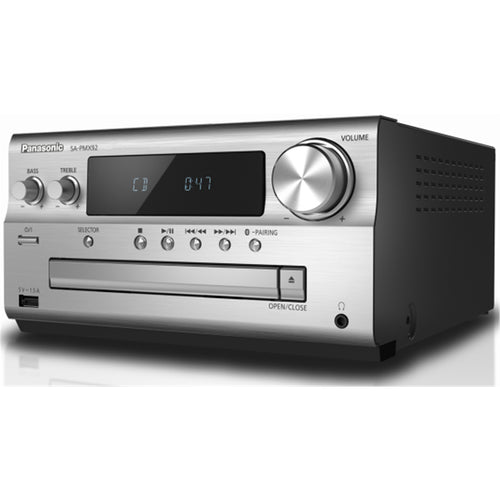 Panasonic SC-PMX92 120W Premium Hi-Res Stereo Micro System with 3-Way Speakers - Silver