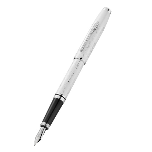 Cross 1002010 Cross AT0666-16MS Coventry Zodiac YOT Snake 2025 Pearl White Lac with Chrome Appts (M) Nib Fountain Pen