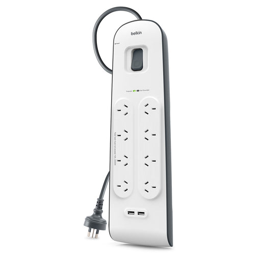 Belkin 8 Outlet Surge Protection Strip with 2x USB-A 2.4A Charging Ports